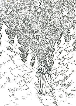 Sketch Tarot: Hermit by Ellen Million